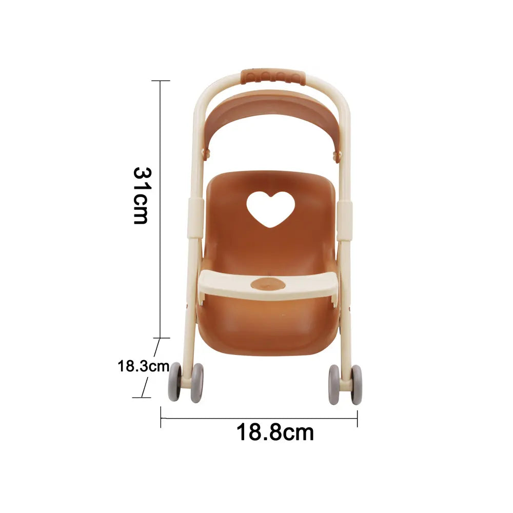 Reborn Baby Doll with Brown Stroller