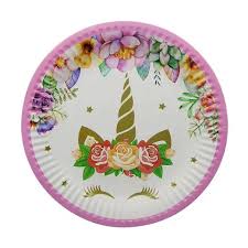 Pack of 10 Paper Plates - Unicorn