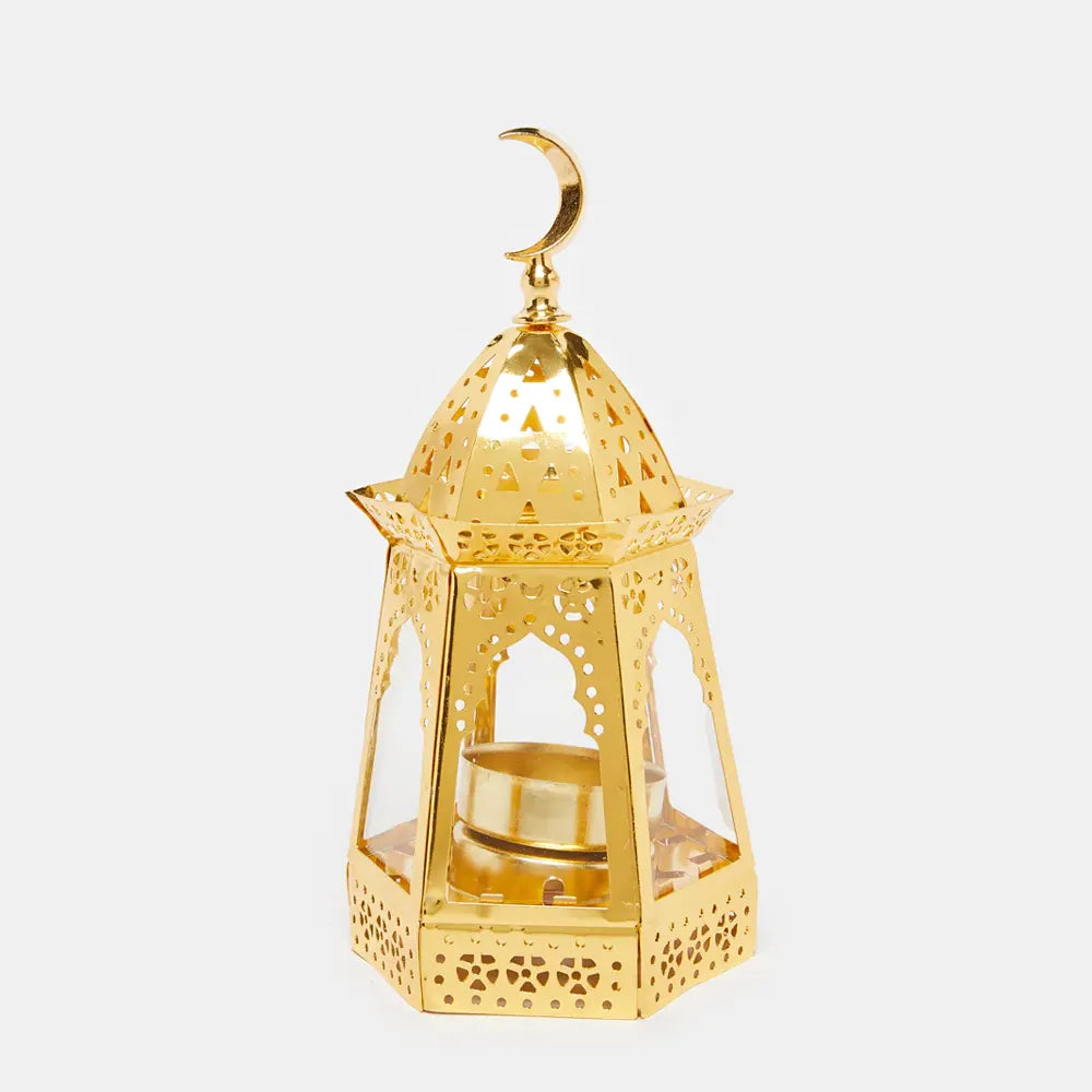 Farol Decorativo de Metal 16,5x8,5cm - Dorado