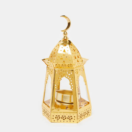Farol Decorativo de Metal 16,5x8,5cm - Dorado