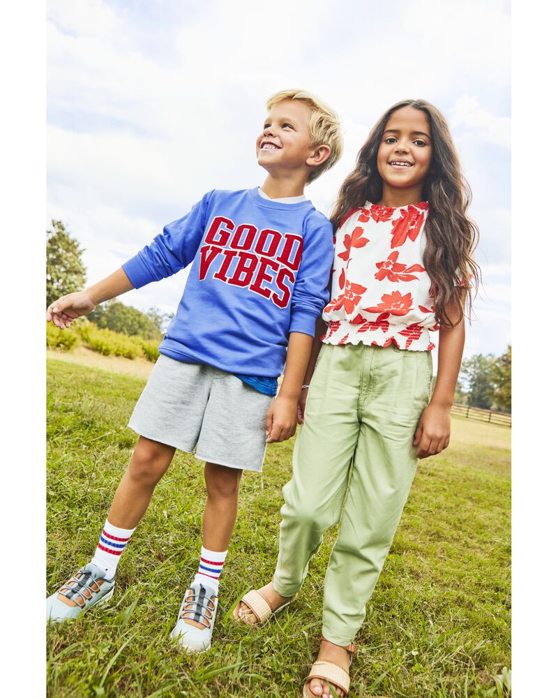 Carter's Floral Smocked Top - Red & White