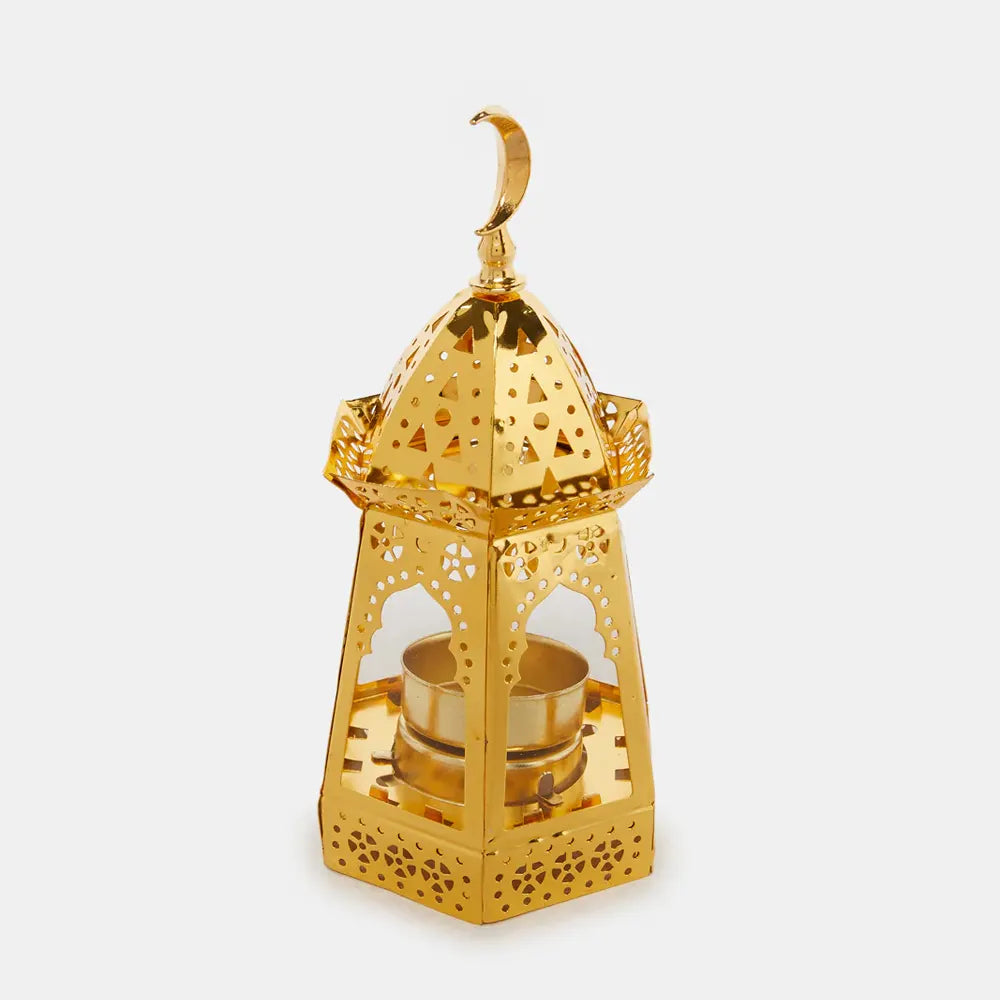 Farol Decorativo de Metal 16,5x8,5cm - Dorado