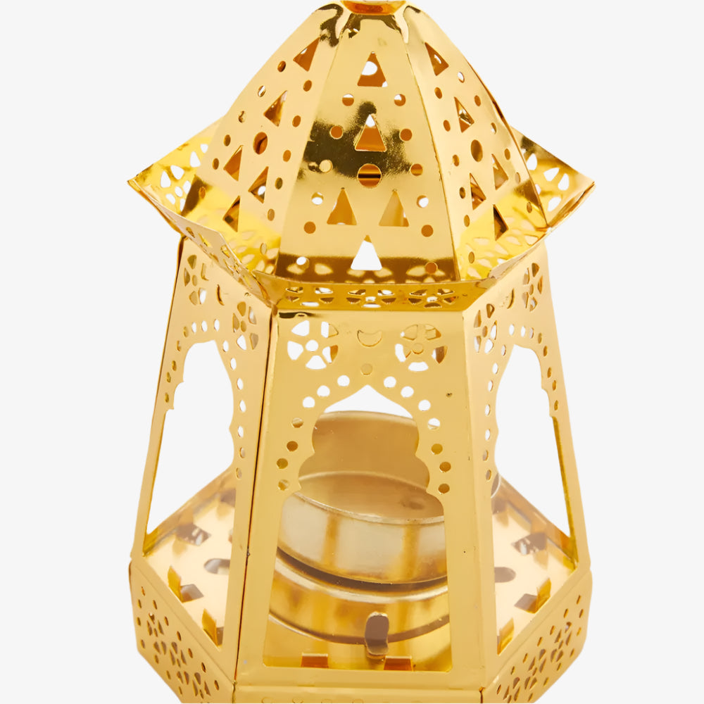 Farol Decorativo de Metal 16,5x8,5cm - Dorado