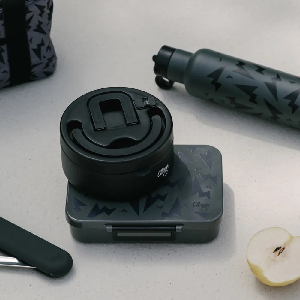 Citron Thermos Alimentaire en Acier Inoxydable 400ml - Noir