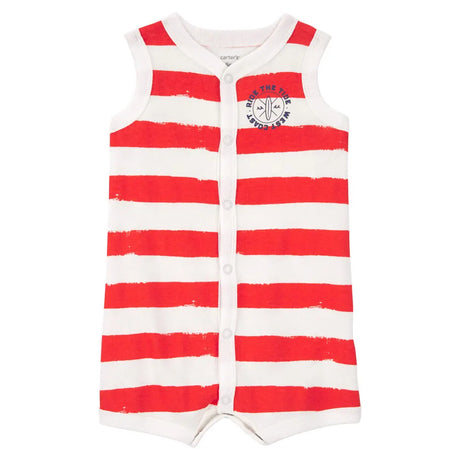 Barboteuse Rayée à Boutons-Pression Carter's - Rouge