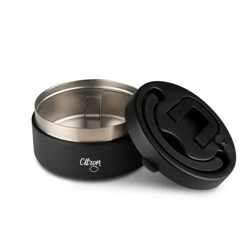 Citron Thermos Alimentaire en Acier Inoxydable 400ml - Noir