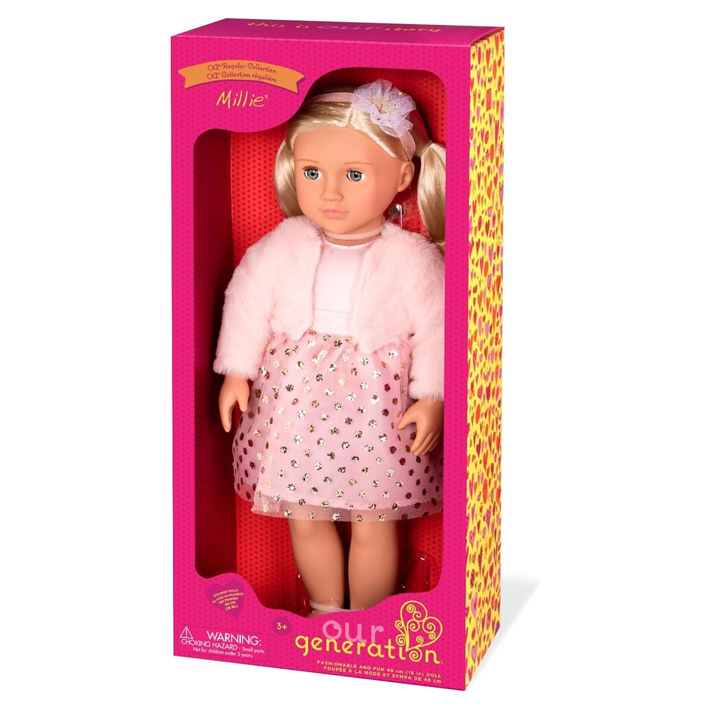 Our Generation 18-inch Doll with Sequin Dress 3Y+ - Millie