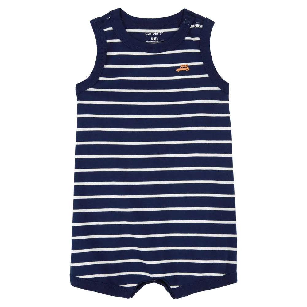Barboteuse en Coton à Rayures Carter's - Bleu