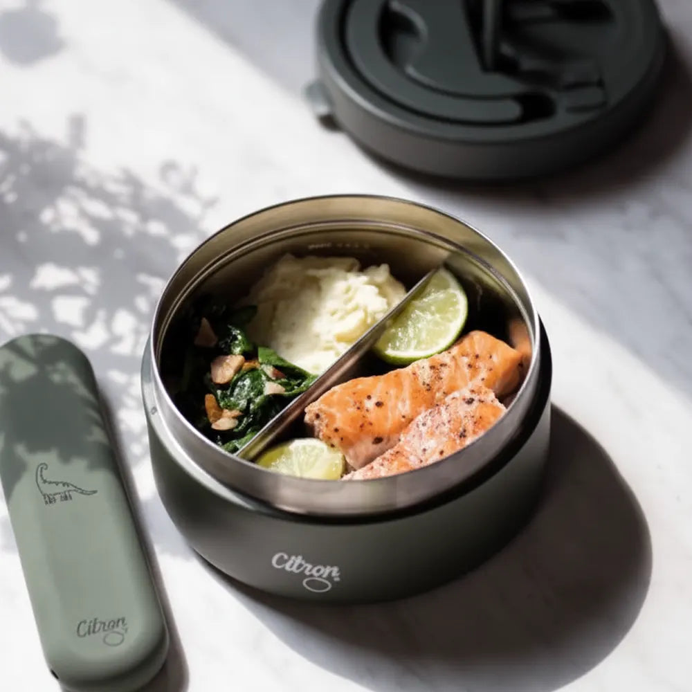 Citron Thermos Alimentaire en Acier Inoxydable 400ml - Noir