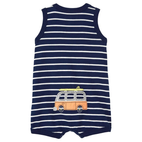 Barboteuse en Coton à Rayures Carter's - Bleu