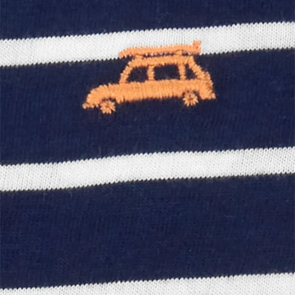 Barboteuse en Coton à Rayures Carter's - Bleu