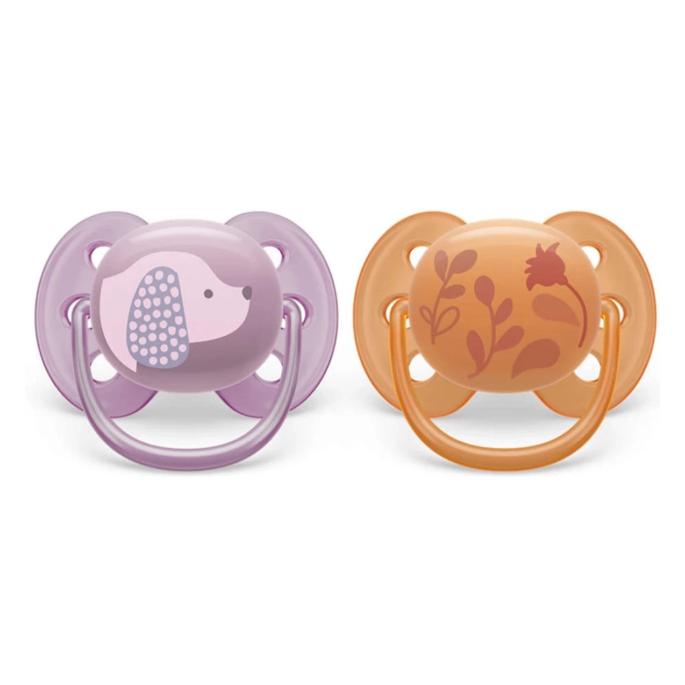 Philips Avent Lot de 2 Sucettes Soft 6-18m Girl