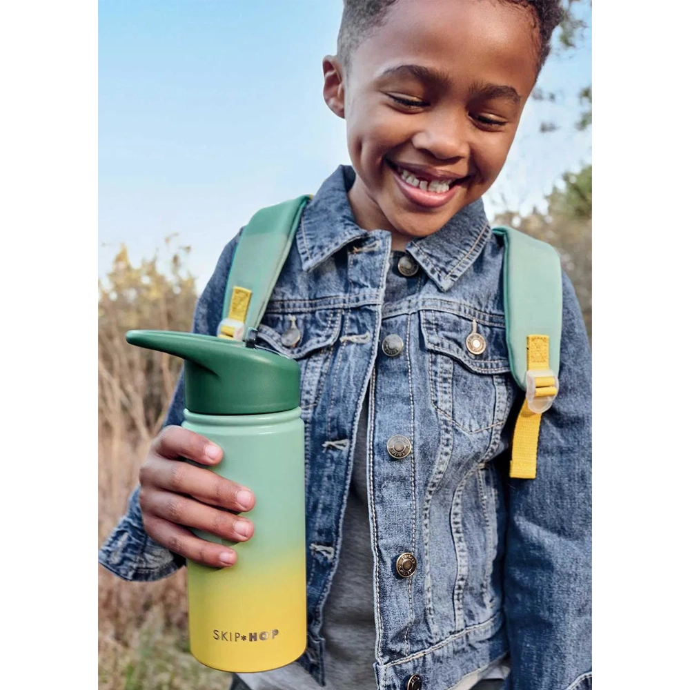 Skip Hop Gourde d'Eau en Acier Inoxydable WANDER 450ml - Vert Dégradé