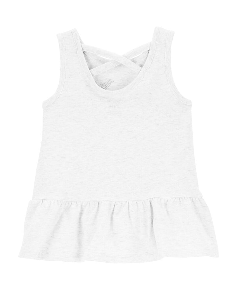 Carter's Baby Camiseta sin mangas con peplum de sirena cruzada - Blanco
