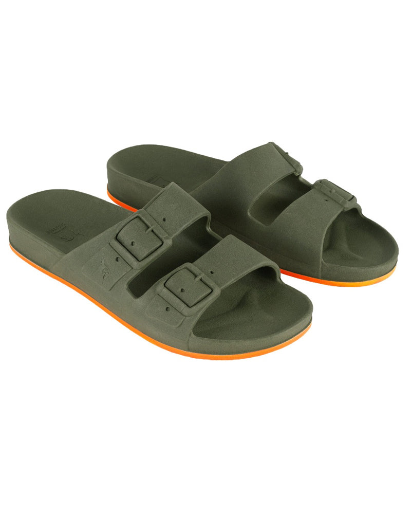 Cacatoès Sandales Parfumées Brasilia Fluo - Kaki & Orange