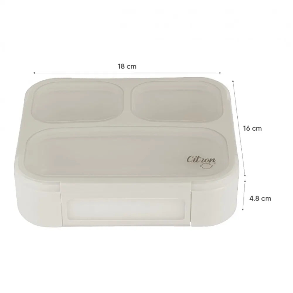 Citron Lunch Box avec Cuillère & Fourchette - Bleu Poussière