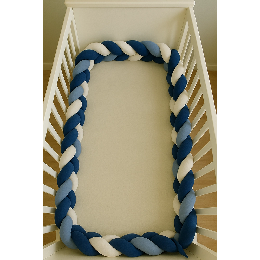 Babymat Protector de cuna trenzado - Azul
