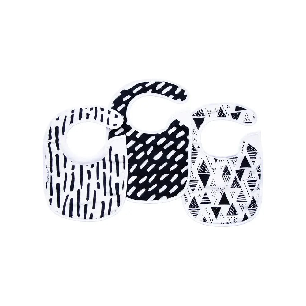 Tiny Twinkle Feeder Bib 3 Pack - Black White