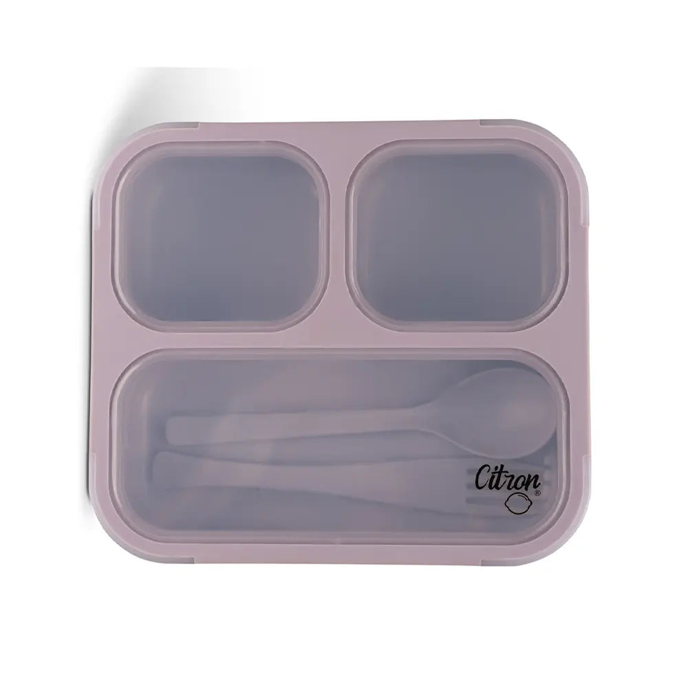 Citron Lunch Box avec Cuillère & Fourchette - Violet