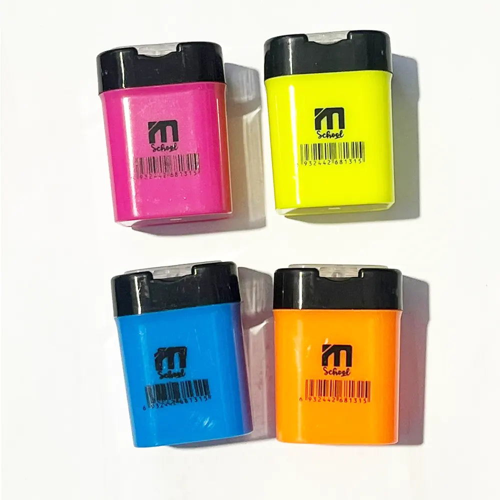 إم. سكول مبرأة نصف شفافة ملونة – استعمال مزدوج