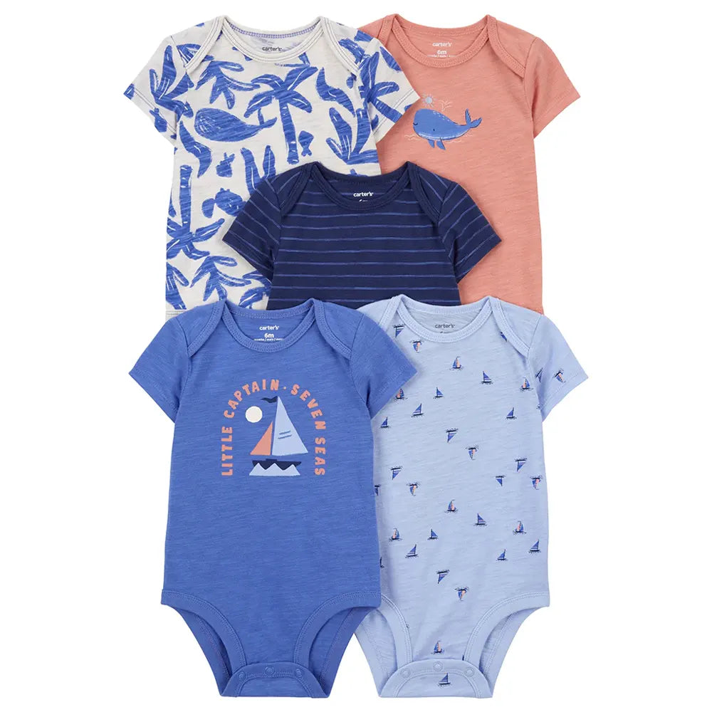 Lot de 5 Bodies à Manches Courtes Carter's - Multi