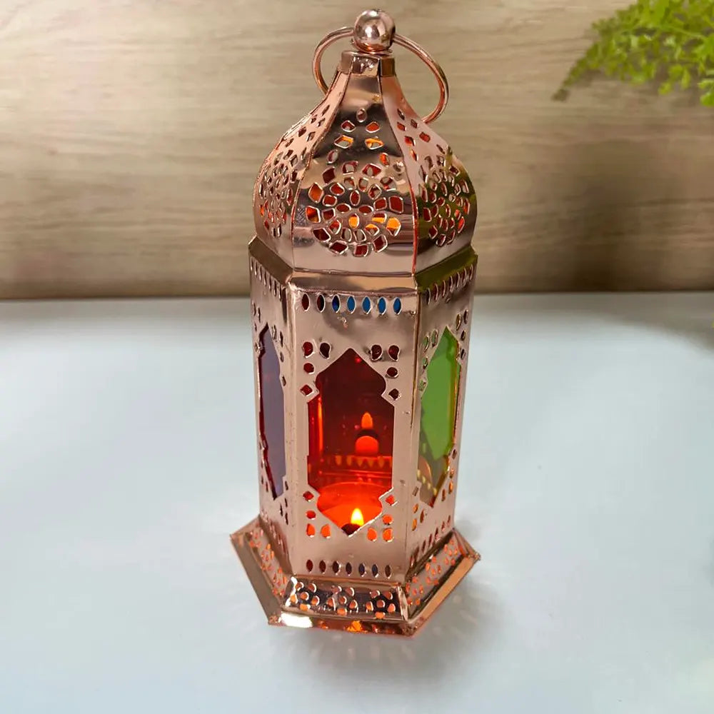 فانوس شمعة معدني 9×18 سم - برونزي