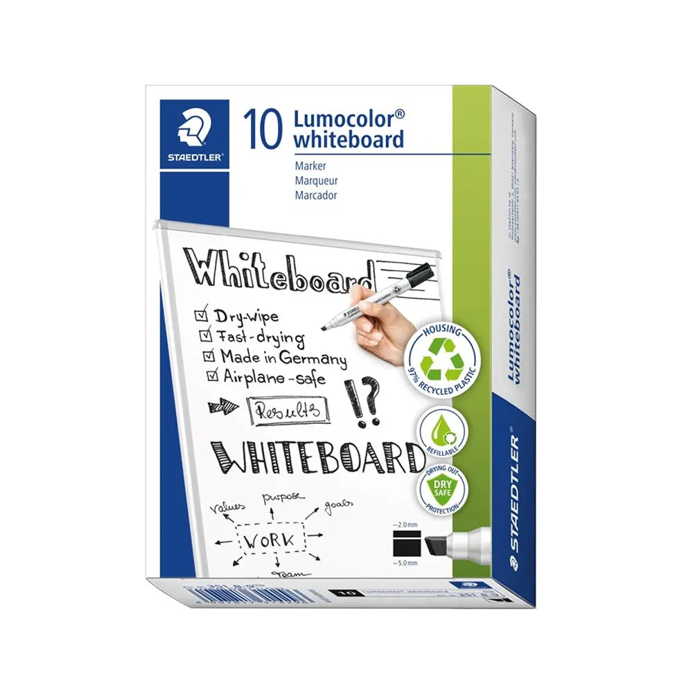 Staedtler Marcador para Pizarra Blanca de Punta Biselada - Negro
