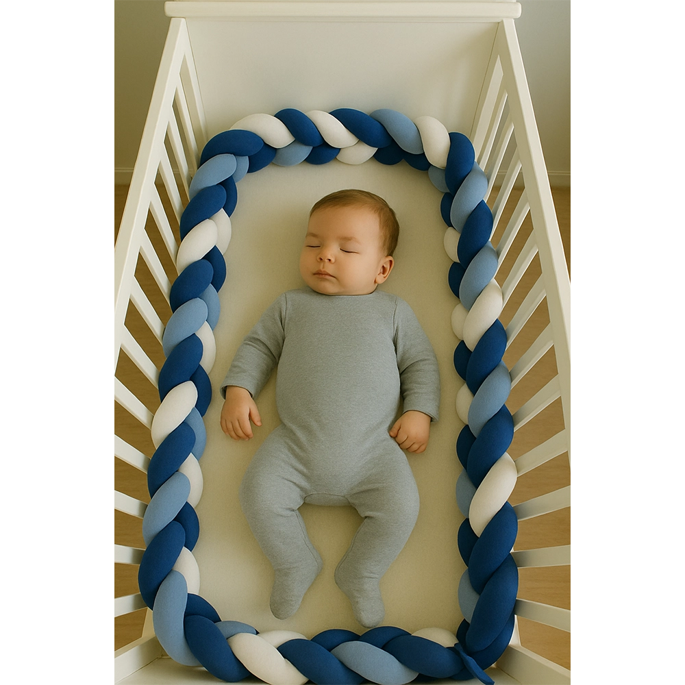 Babymat Protector de cuna trenzado - Azul