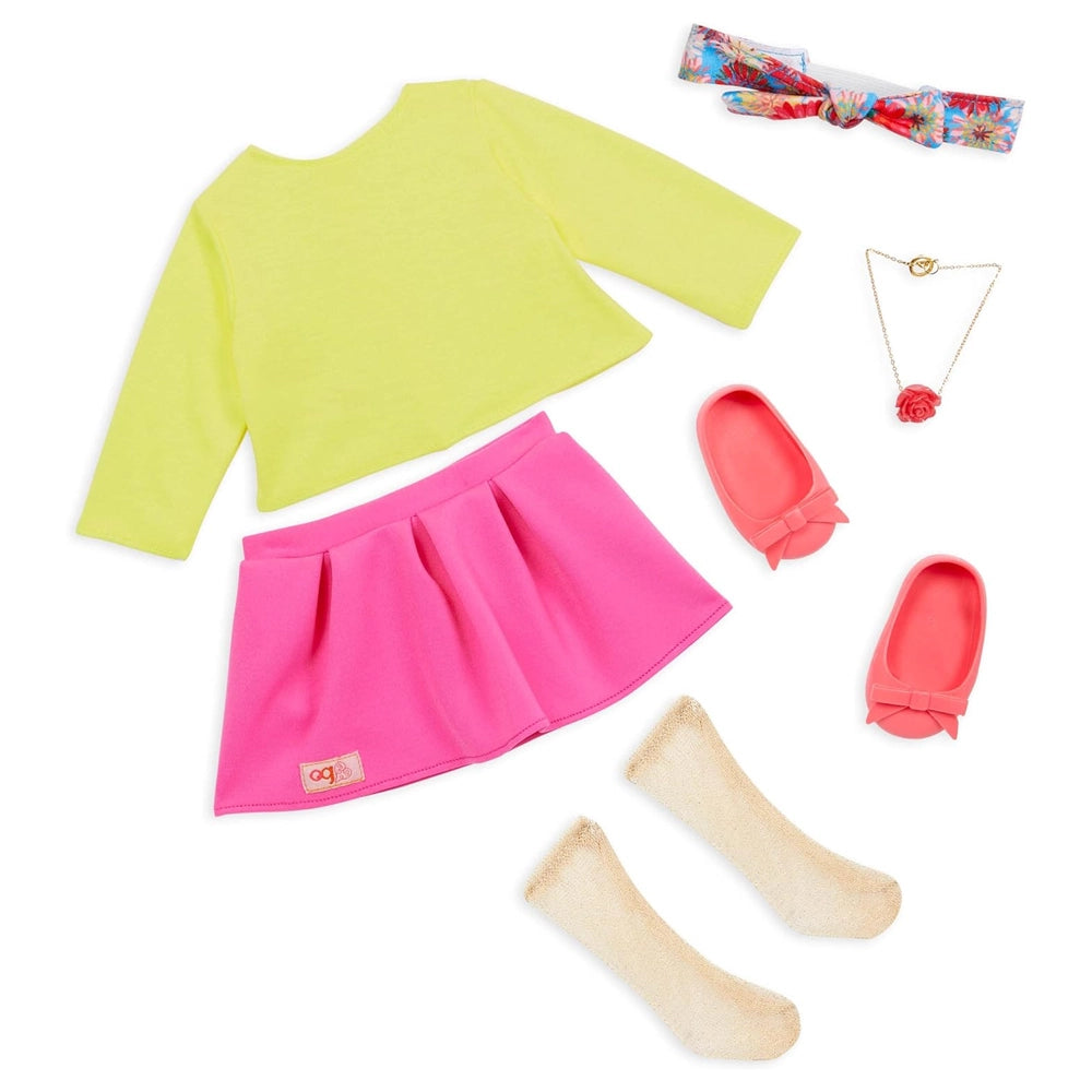 Our Generation 18-inch Doll with Pink Skirt & Necklace 3Y+ - Patricia