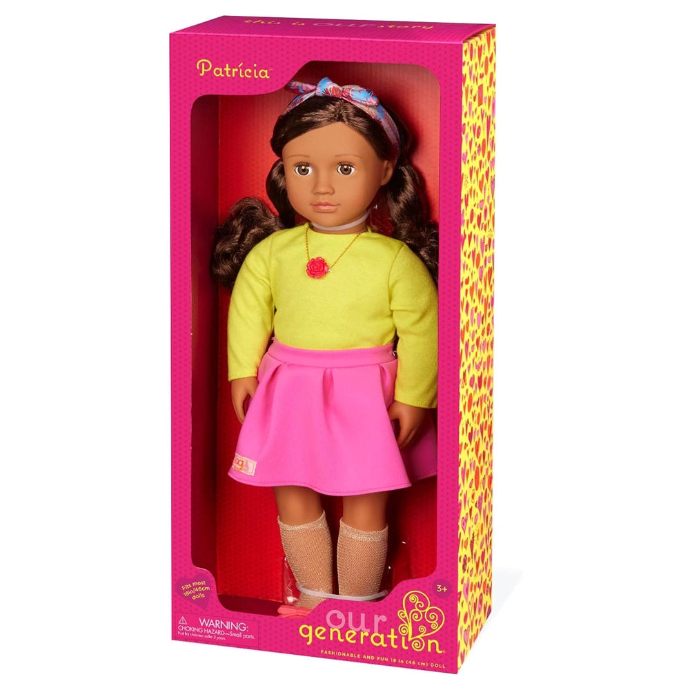 Our Generation 18-inch Doll with Pink Skirt & Necklace 3Y+ - Patricia