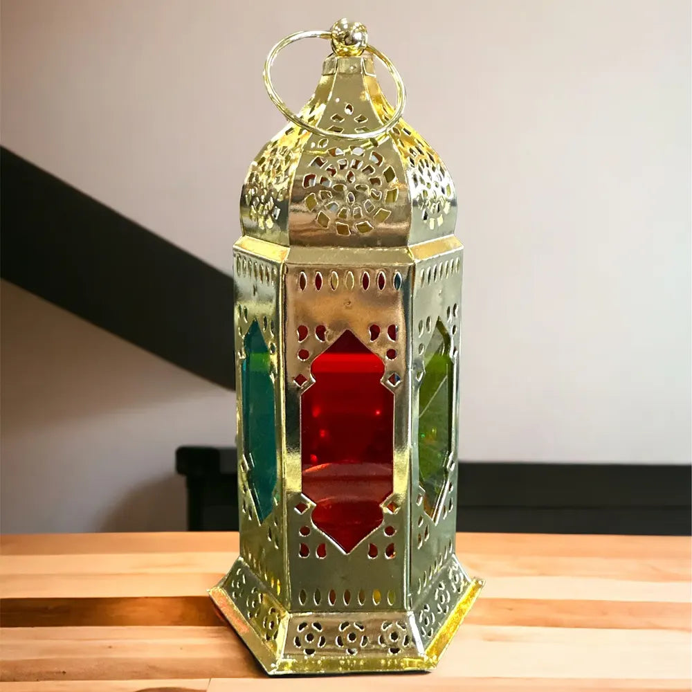 Farol para Vela de Metal 9x18 cm - Dorado