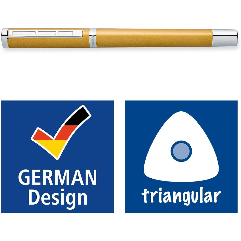 Staedtler Pluma Estilográfica Triangular Dorada - Azul