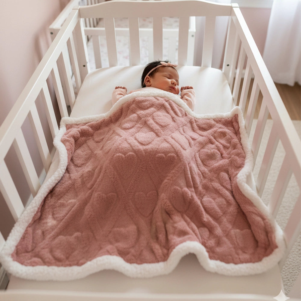 Babymat Couverture d'Hiver 100x100 cm - Cœur Rose