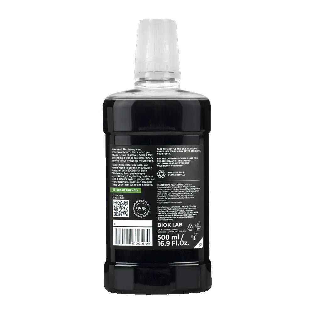 ECODENTA Whitening Mouthwash with Activated Charcoal 500ml
