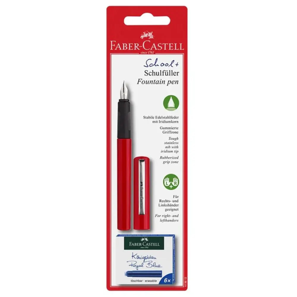 Faber-Castell Carbon Fountain Pen + Cartridge - Red