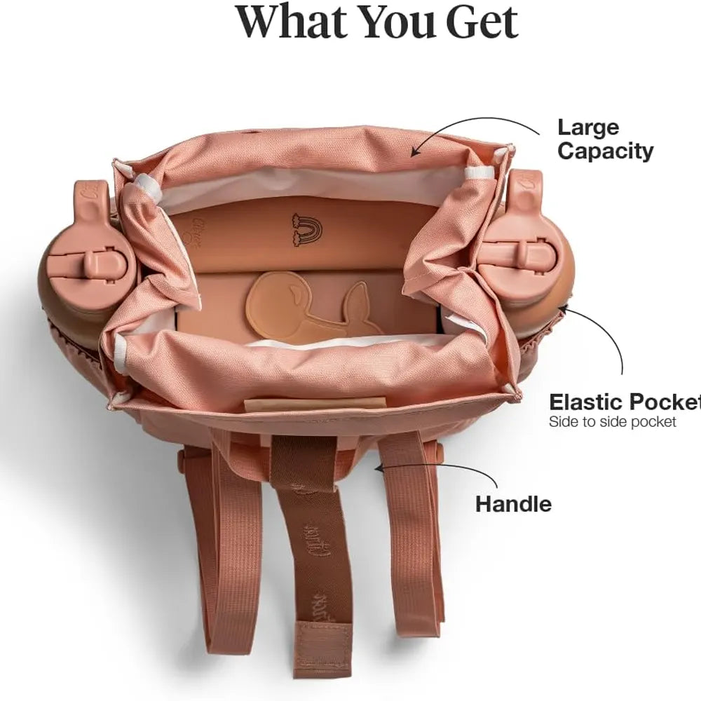 Citron Sac à Lunch Isotherme Enroulable – Rose Poudré