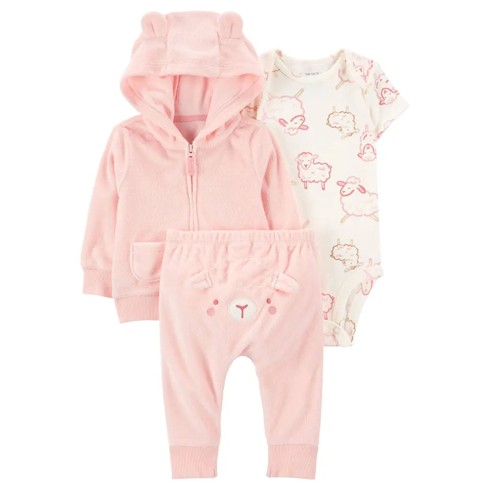 Ensemble 3 Pièces Carter's - Mouton Rose