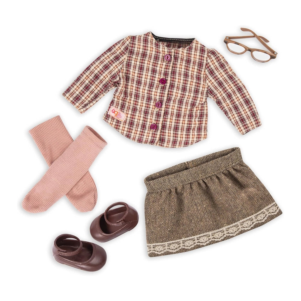 Our Generation Doll with Blouse & Checkered Skirt 46cm 3Y+ - April