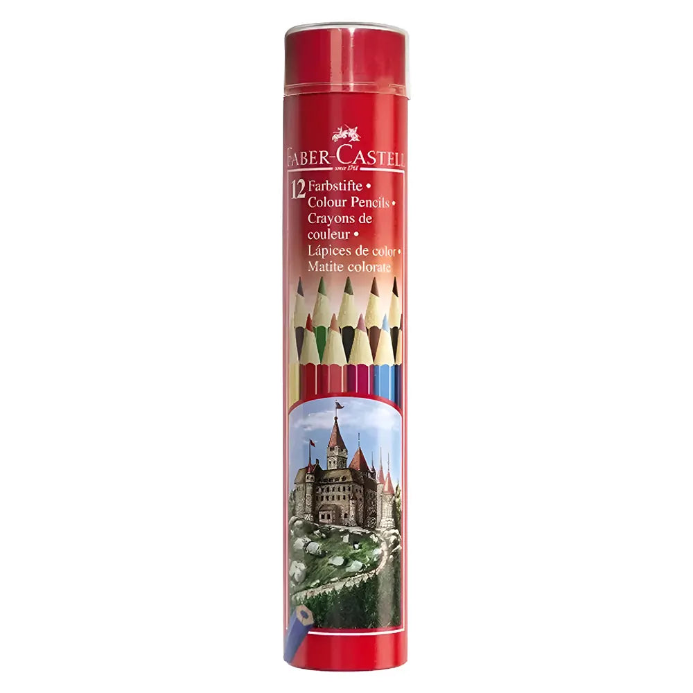 Faber-Castell Round Metal Box of 12 Colored Pencils