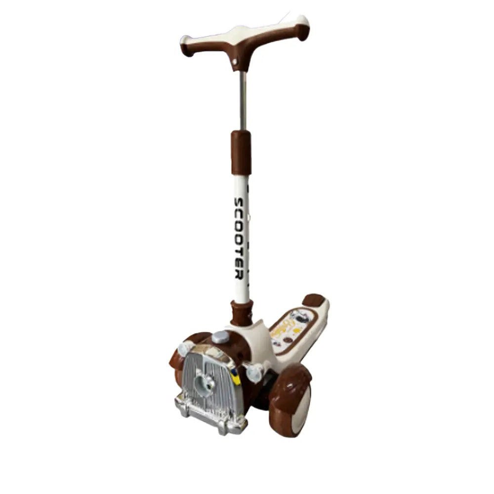 Trottinette 3 Roues Enfant avec Phare – Marron