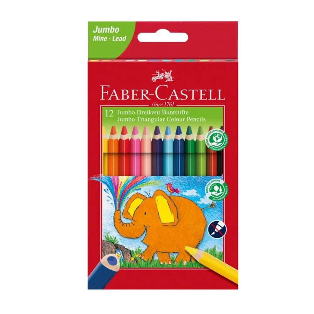 Faber-Castell Box of 12 Jumbo Colored Pencils