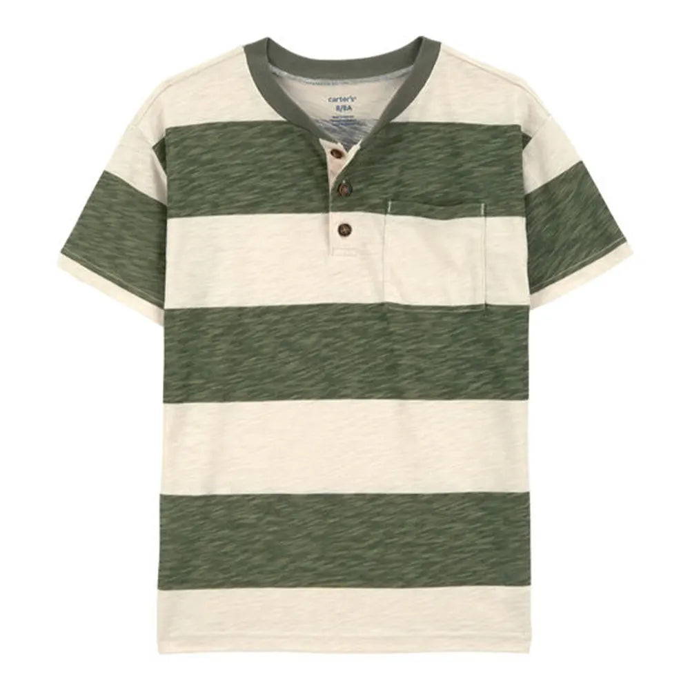 T-Shirt Rayé Carter's - Vert & Ivoire