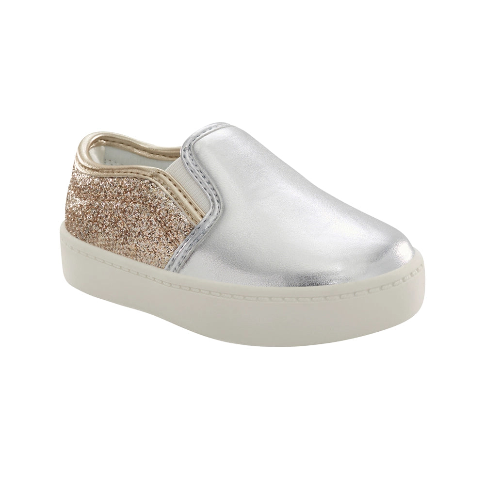 حذاء باليرينا كاجوال سهل الارتداء معدني - فضي