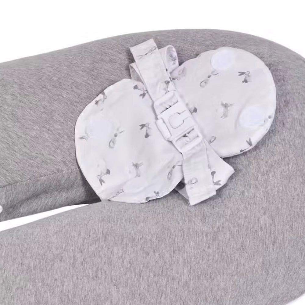Coussin d'Allaitement & Grossesse 3en1 Multirelax - Gris Chiné Lapins