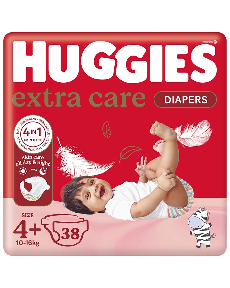 Huggies Couches Extra Care Taille 4+ - 38 Unités
