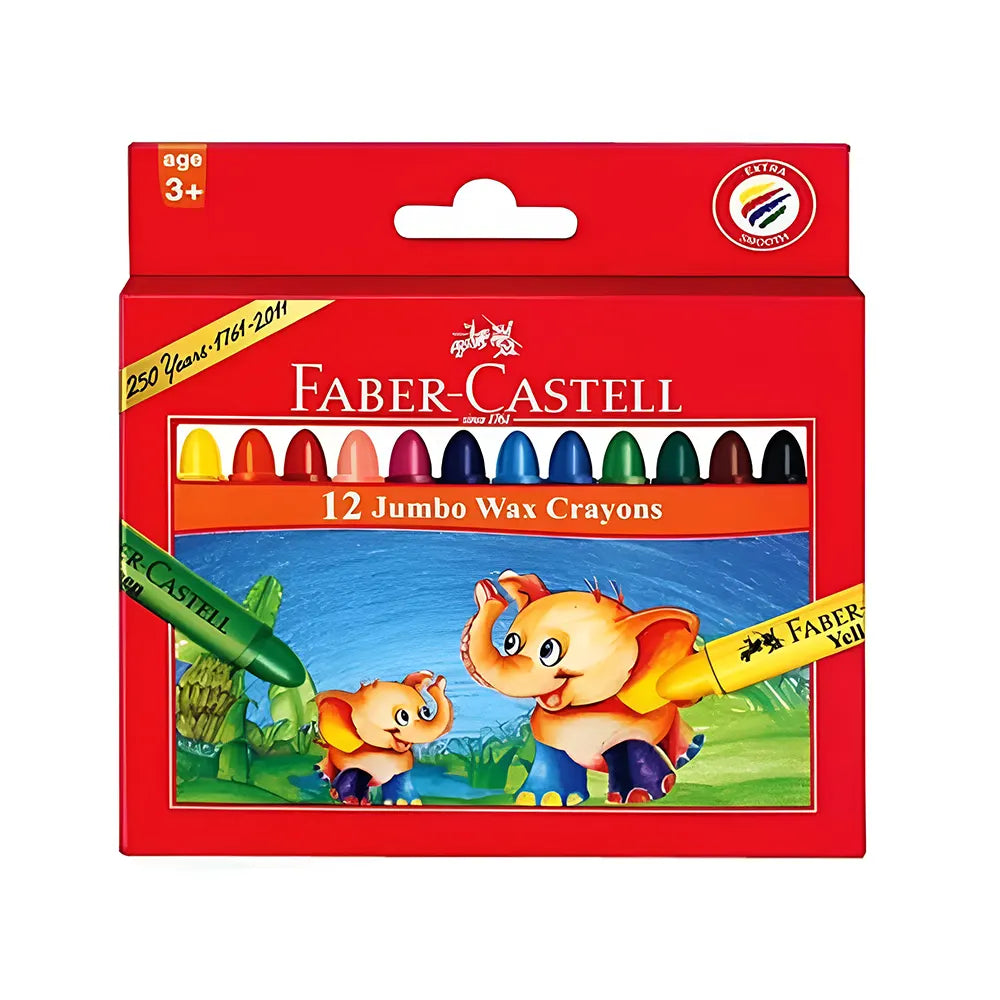 Faber-Castell Boîte de 12 Crayons de Cire Jumbo