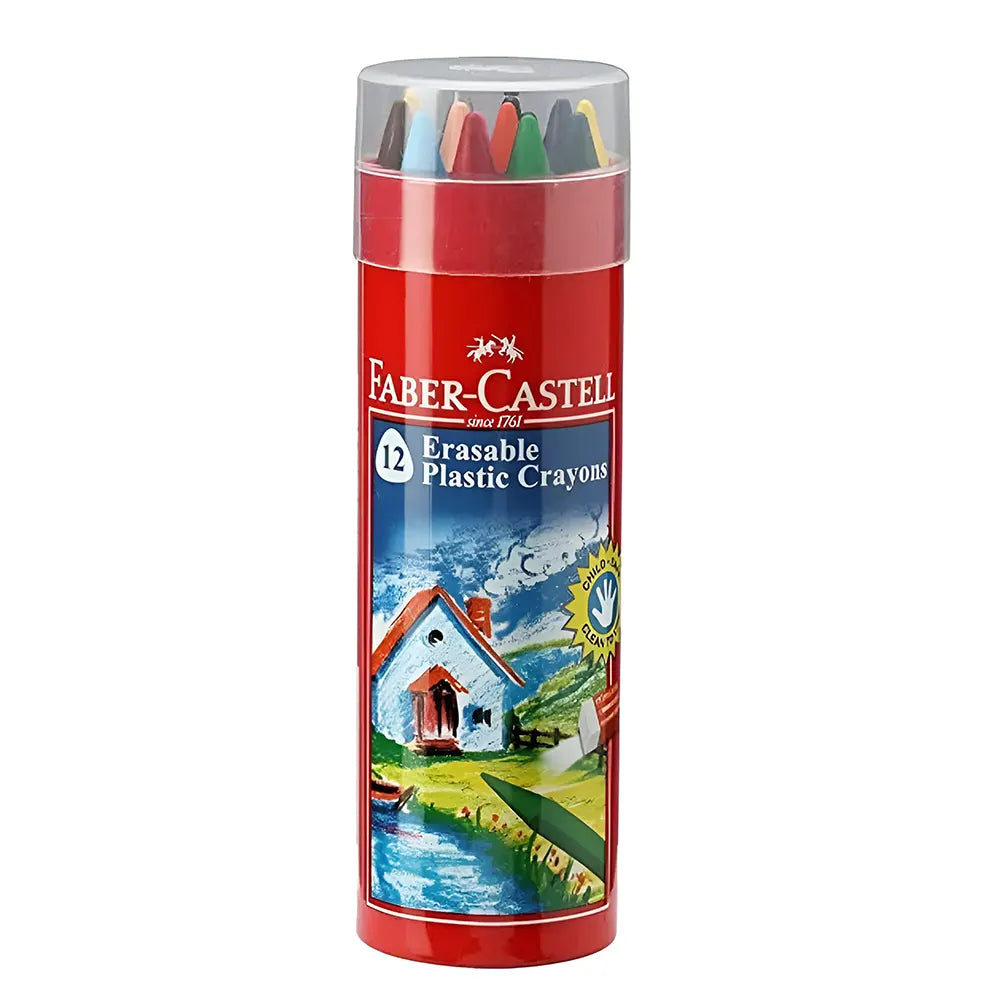 Faber-Castell Boîte de 12 Crayons de Cire Effaçable + 2 Gratuits