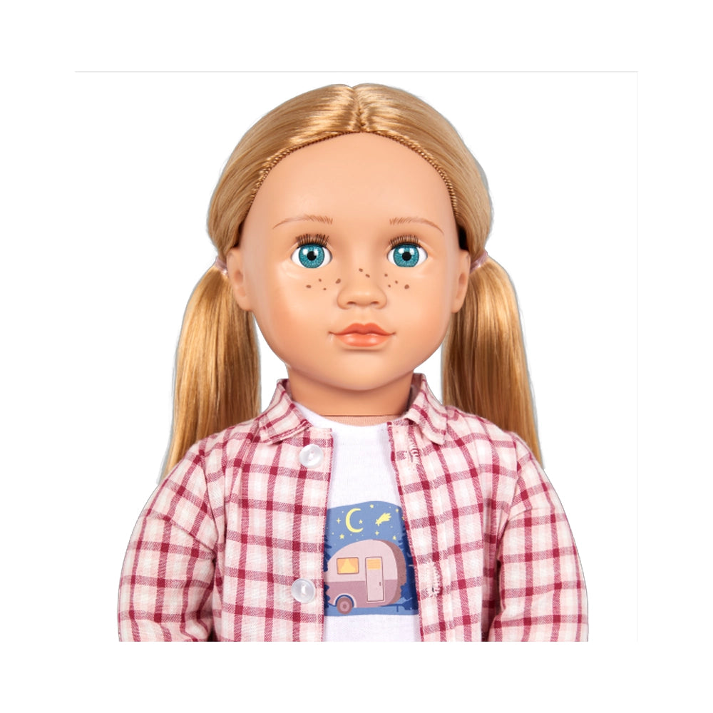 Muñeca de camping y libro de cuentos de nuestra generación 3A+ - Shannon