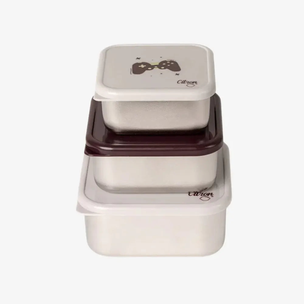 Citron Juego de 3 Loncheras Apilables de Acero Inoxidable – Cool Kids