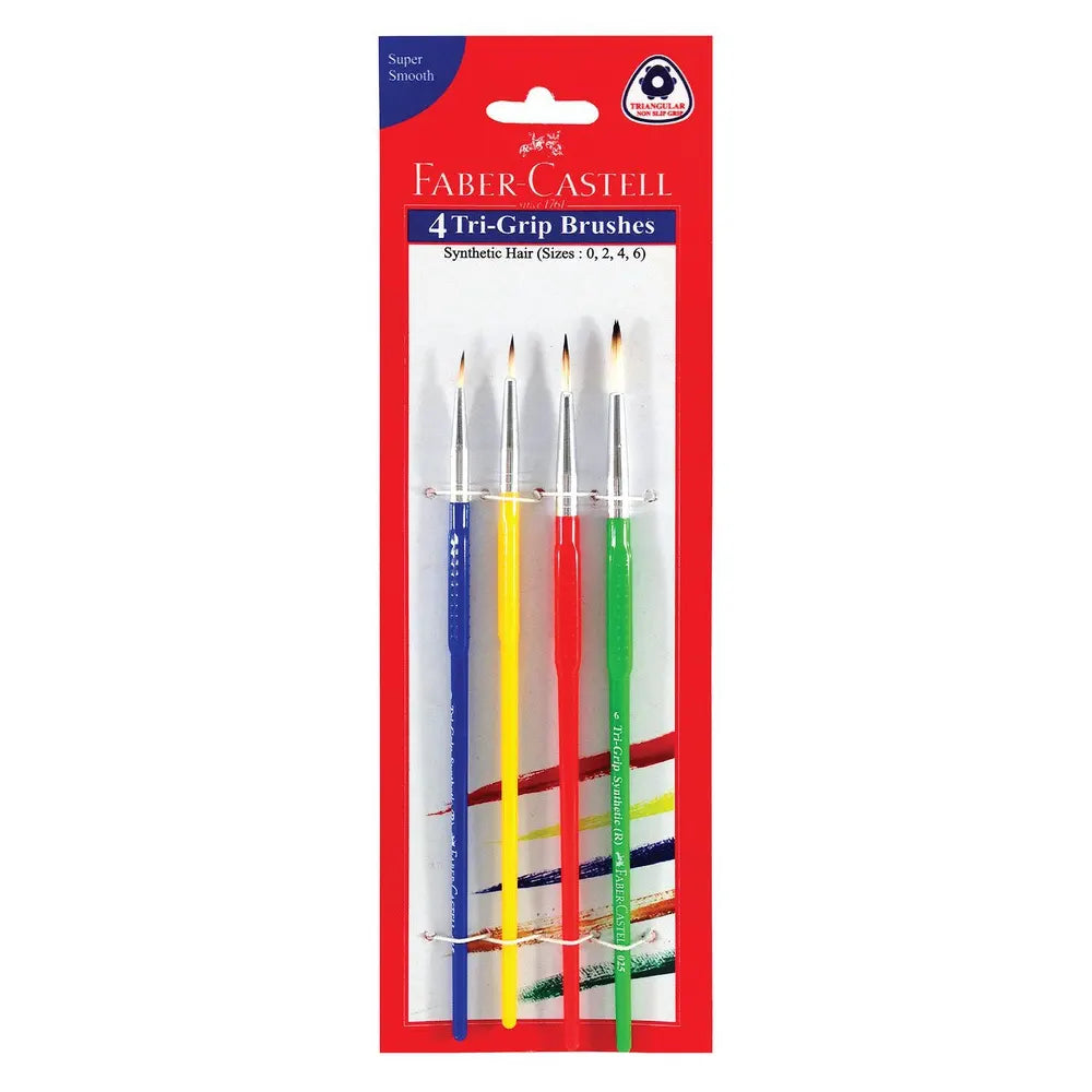 Faber-Castell Set of 4 Round Tri-Grip Brushes
